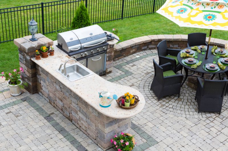 Outdoor granite countertop with grill